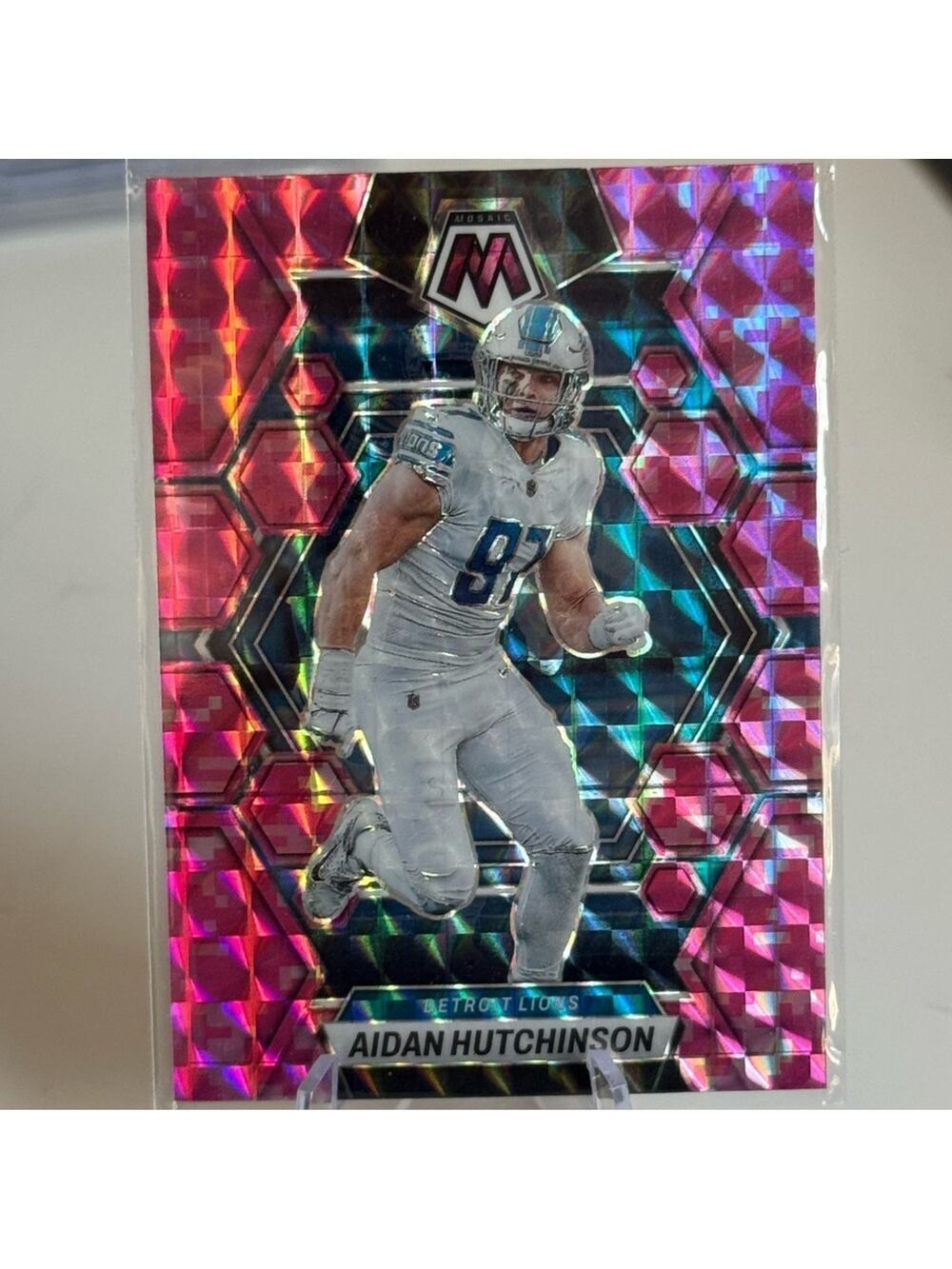 2023 Panini Mosaic Prizm Aidan Hutchinson Pink Hologram. Mint condition